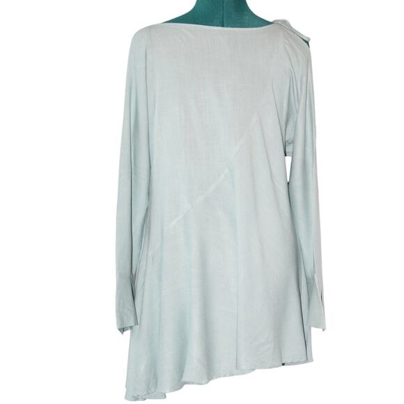 Free People Mint Green Dress XS Boho Tie Shoulder Asymmetrical Cold Shoulder - Picture 6 of 7